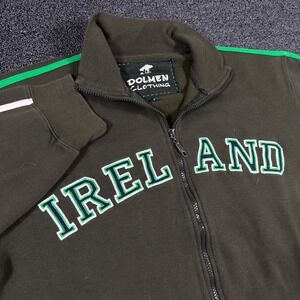 Dolmen Clothing Ireland Full Zip Track Jacket Mens Large Green Fleece Sweatshirt